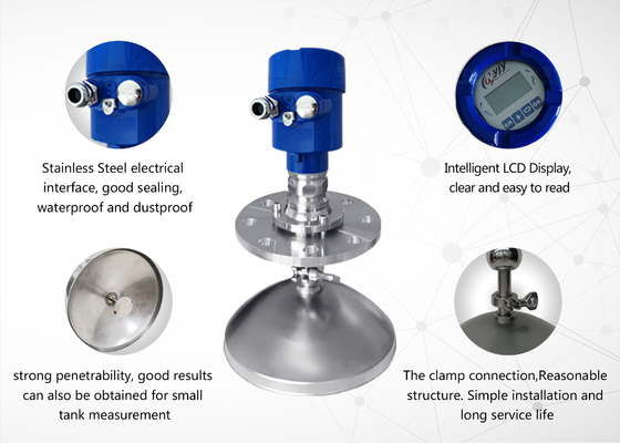 kaufen 26GHz NYRD-810 Hochfrequenz Meter Wellenradar Feststandssensor Geführtes Radar Säure-Level-Sender online manufacture