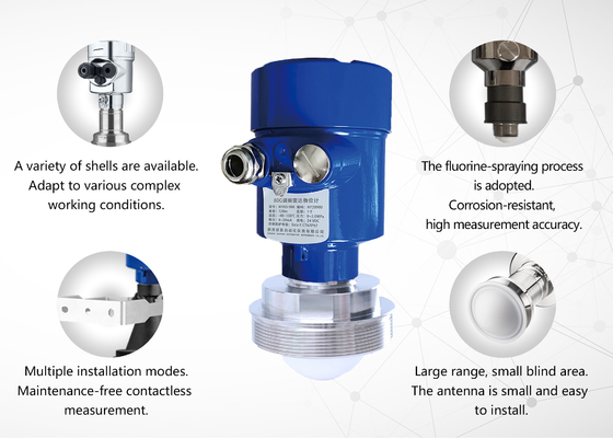 Ein guter Preis. 80GHz Radarniveau Prozesstemperatur des Senders -40~+260°C und Prozessdruck -0,1~2,0MPa und Prozessverbindungsfadenflanzen Klemmen mit IP67 Online
